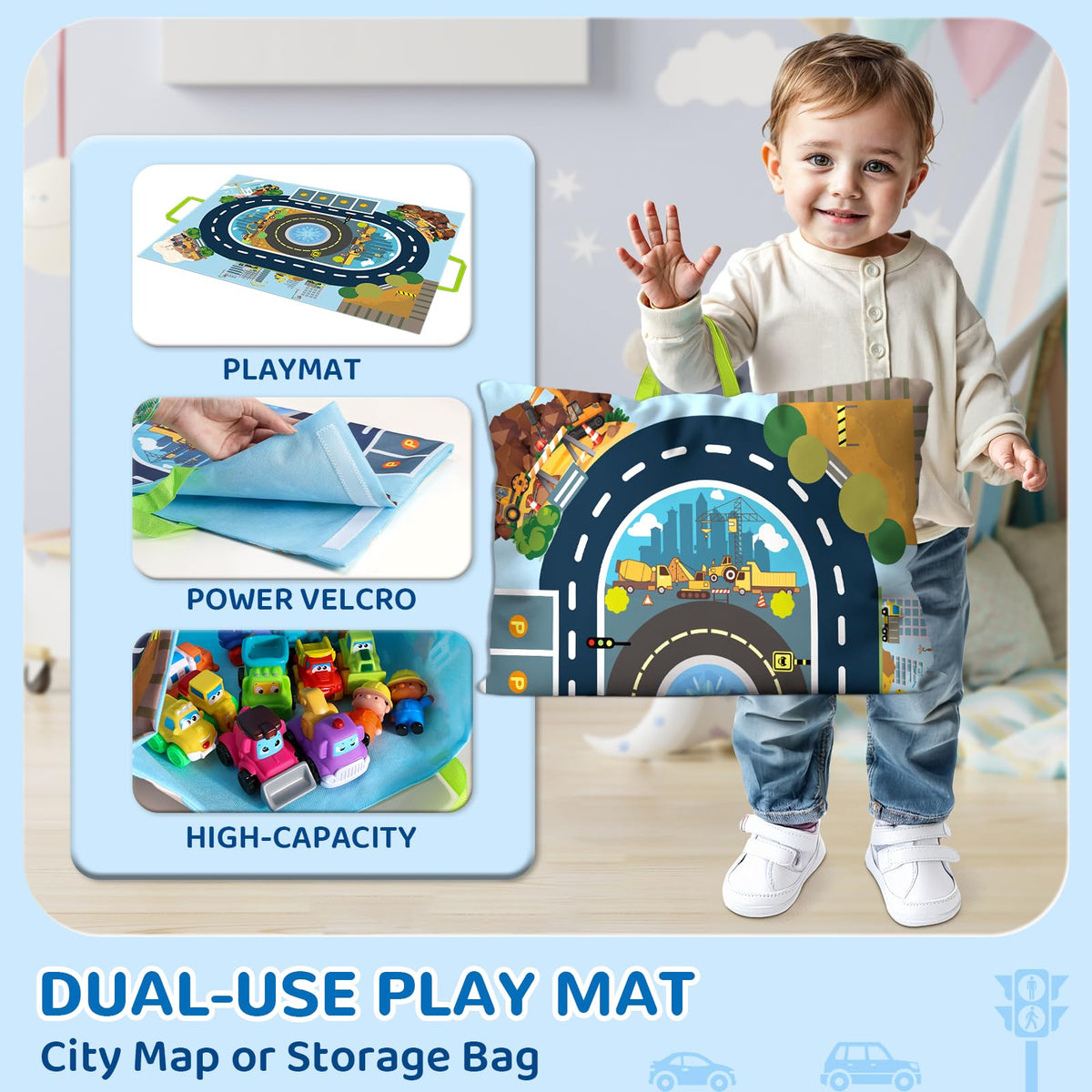 Bessome toddler-friendly cars support rolling and crawling activities.