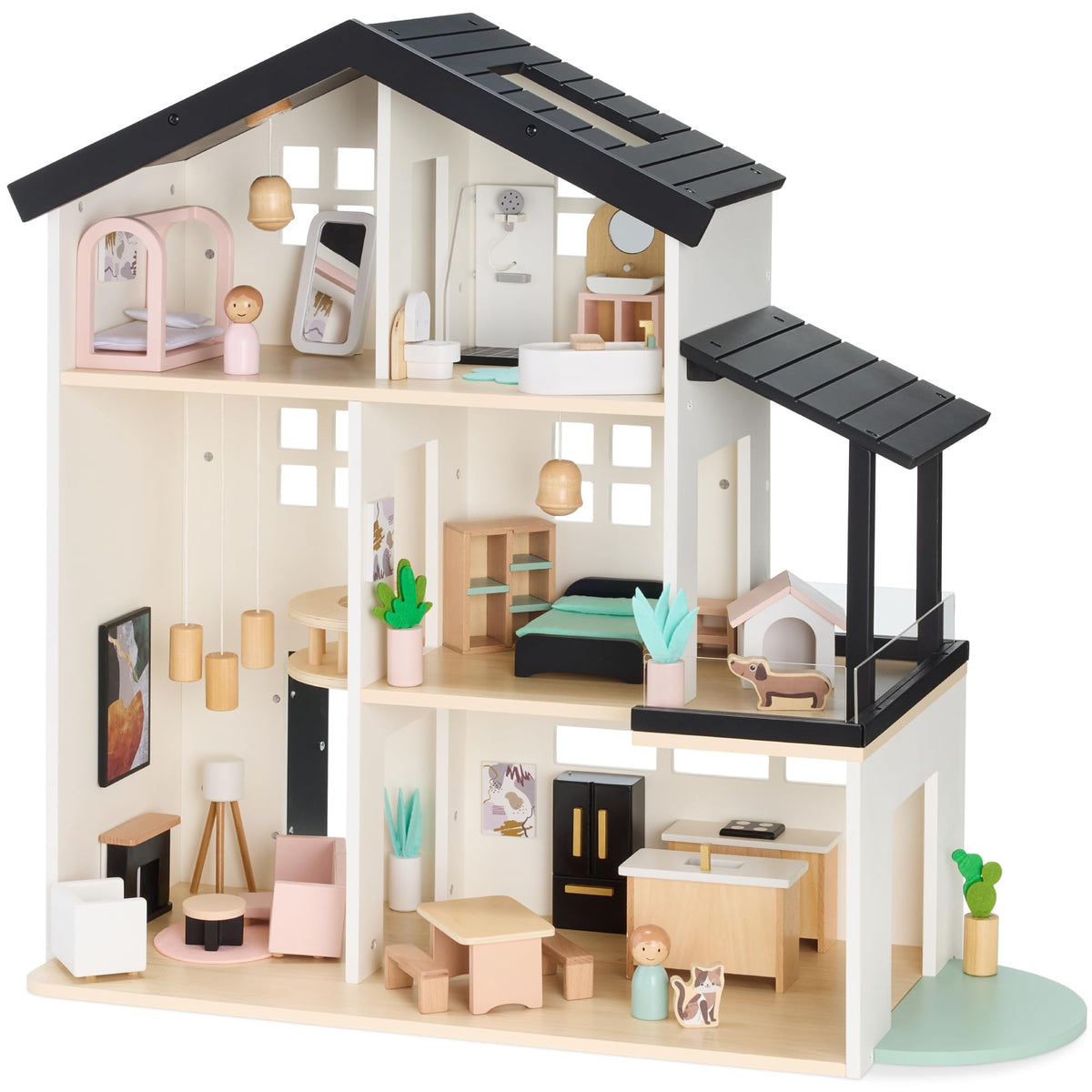 Best Choice Products doll house exterior front view supports imaginative play sessions.