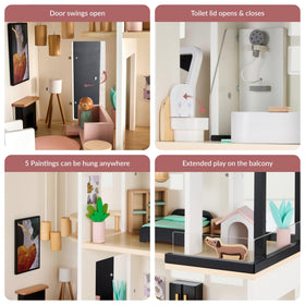 Best Choice Products doll house kitchen-dining area invites culinary pretend play.