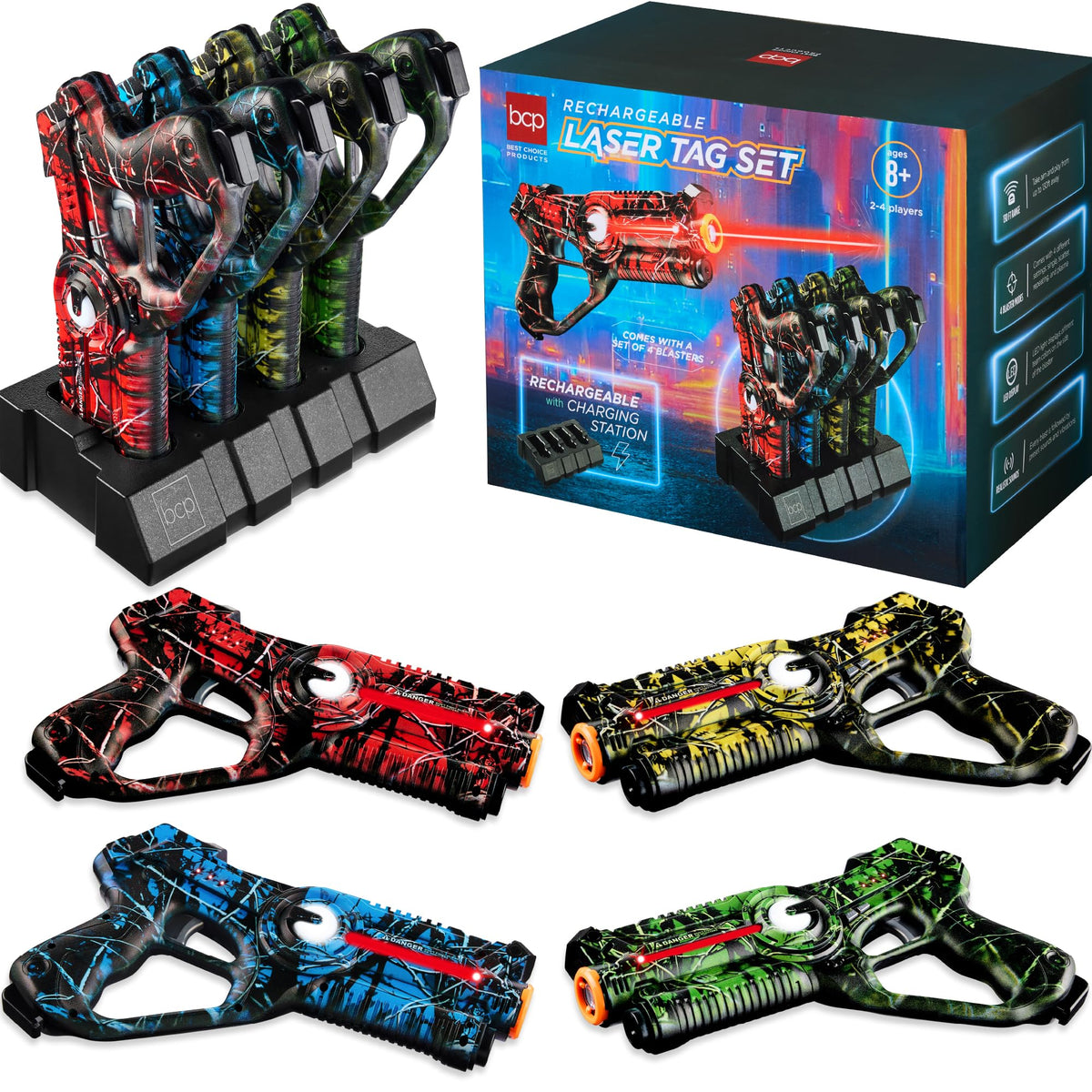Best Choice Products laser tag blaster red for fast-paced backyard battles
