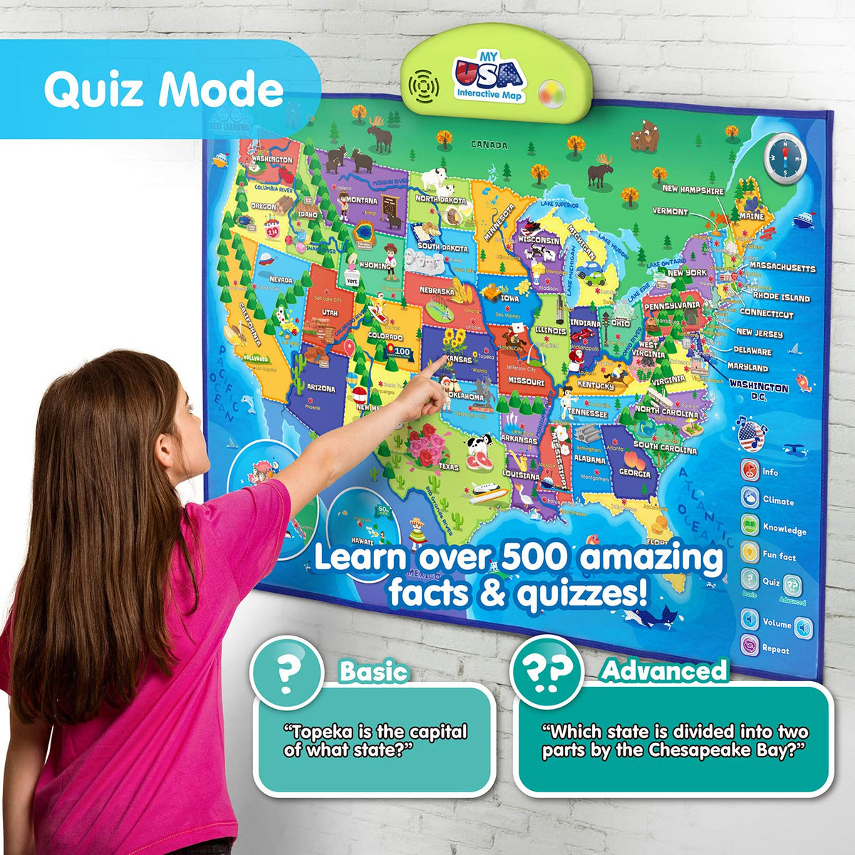 BEST LEARNING i-Poster My USA floor-mat setup supports hands-on study anywhere.