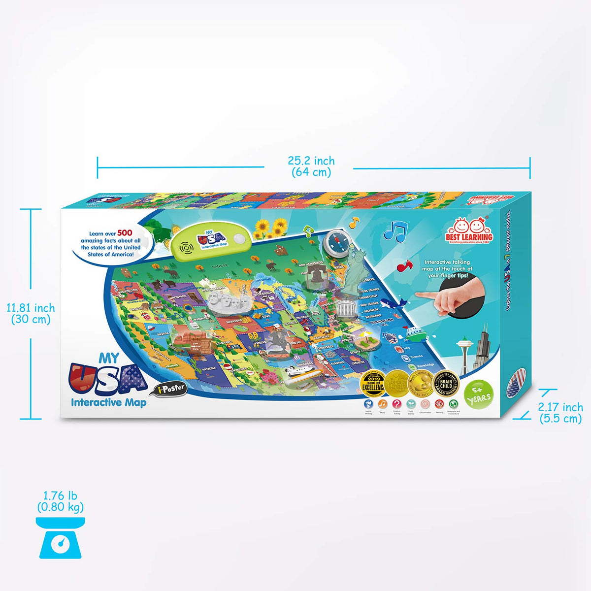 BEST LEARNING i-Poster My USA wipe-clean surface makes cleanup easy.
