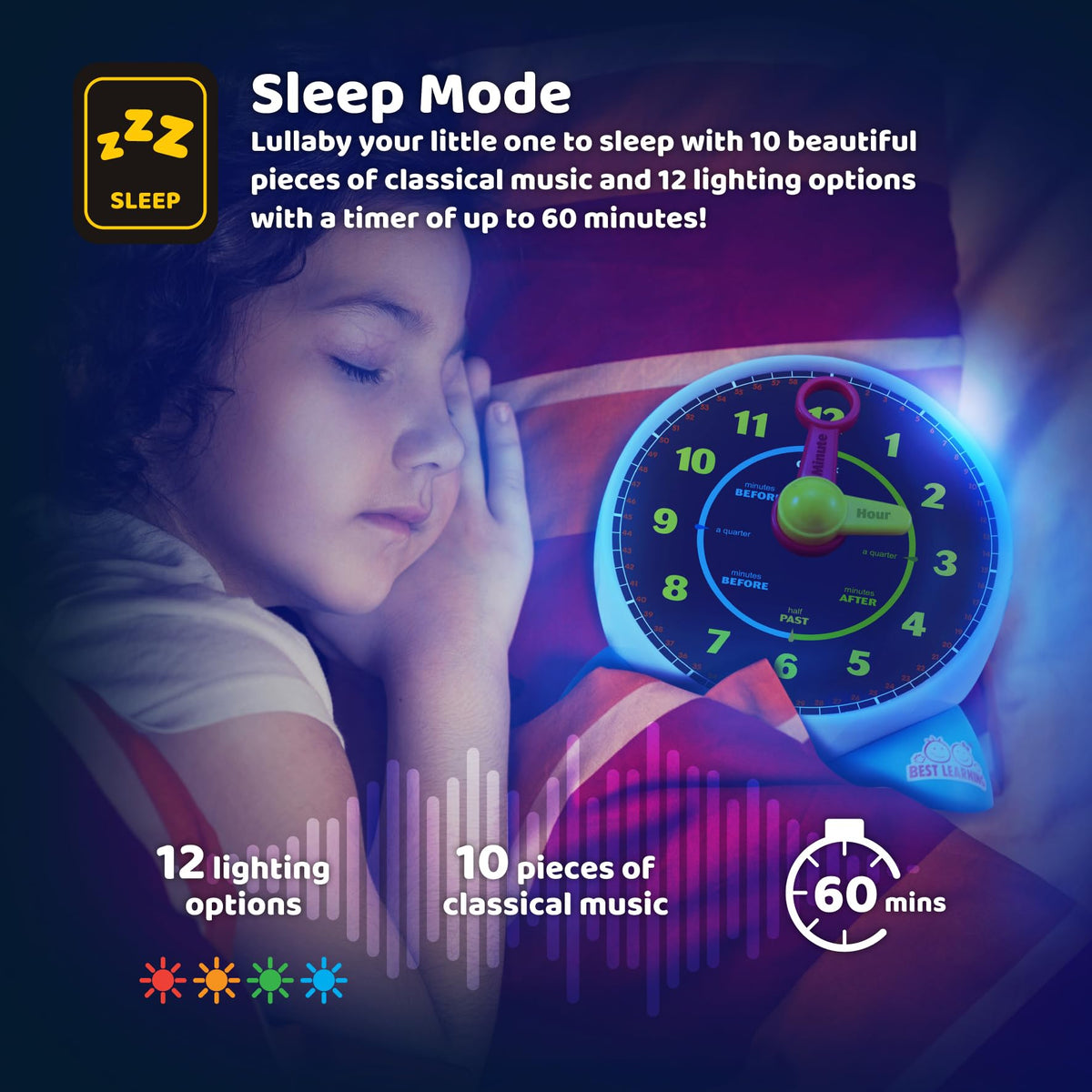 Batteries included make BEST LEARNING clock ready to use.