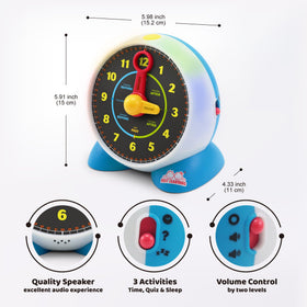 Quiz mode invites interaction and learning with the BEST LEARNING clock.