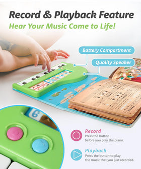 BEST LEARNING My First Piano Book color-coded key chart helps kids follow notes and rhythms.