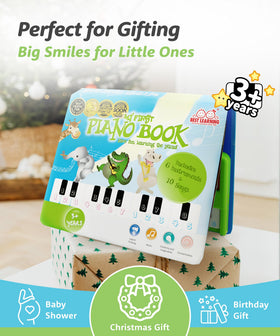 BEST LEARNING My First Piano Book opened pages display color-coded keys for easy learning.