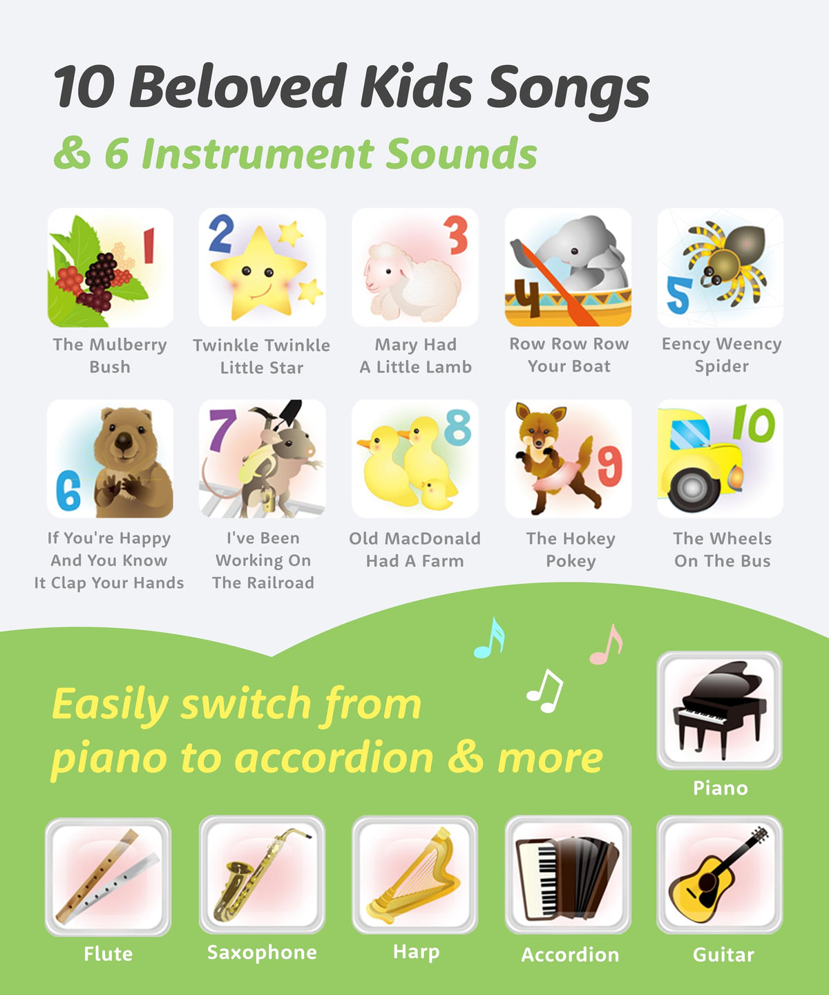 BEST LEARNING My First Piano Book compact design for travel and classroom use.