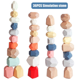 BESTAMTOY pack of 36 stones emphasizes versatile stacking and color sorting