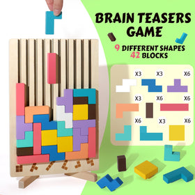 BESTAMTOY tangram brain teaser engages problem solving with changing shapes and patterns