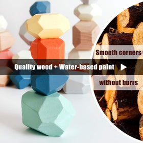 BESTAMTOY wooden stones family play demonstrates cooperative bonding and shared focus