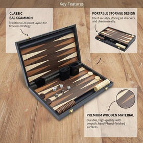 BestCHIC compact travel-size backgammon set ready for on-the-go play.