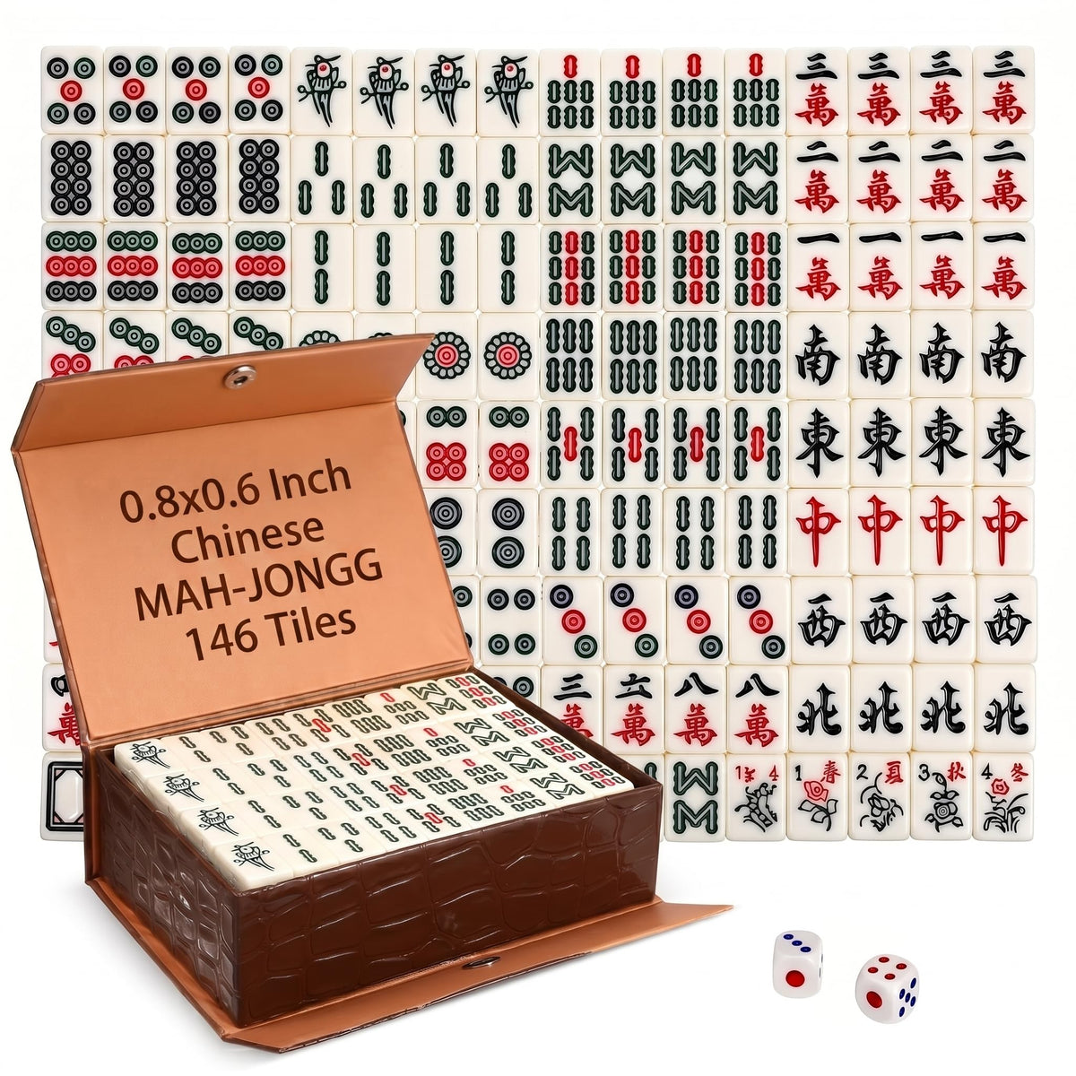 BESTOYARD portable mahjong tiles, 146-piece set, ideal for travel and family play