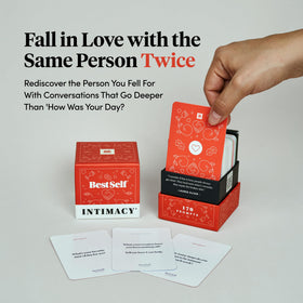 Couples enjoying a game night with BestSelf Intimacy Deck.