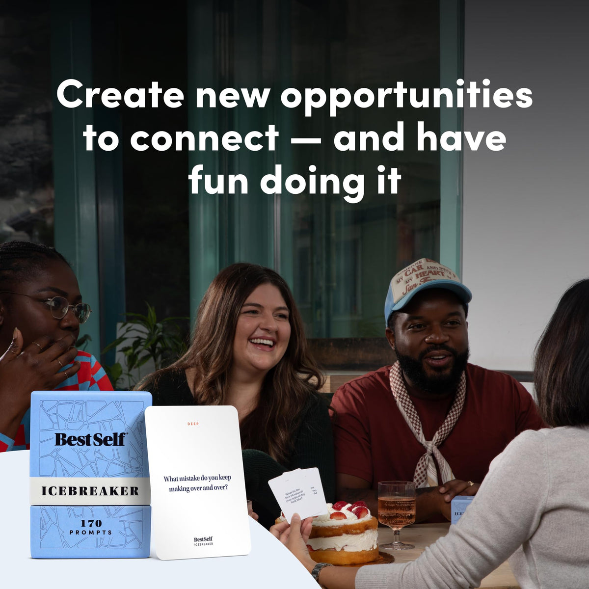BestSelf Icebreaker Deck for gatherings boosts group interaction during game nights.