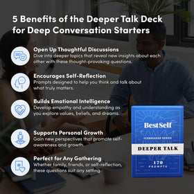 BestSelf Co. Icebreaker Deeper Talk Deck courage prompts for brave conversations.