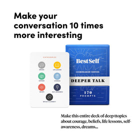 BestSelf Co. Icebreaker Deeper Talk Deck dating prompts for deeper connections.