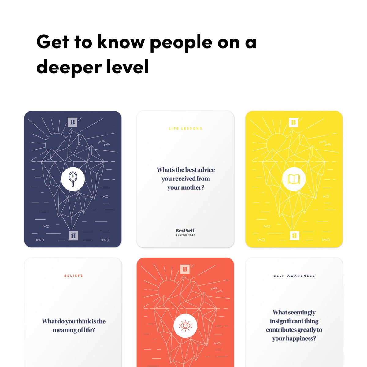 BestSelf Co. Icebreaker Deeper Talk Deck packaging for gifting.