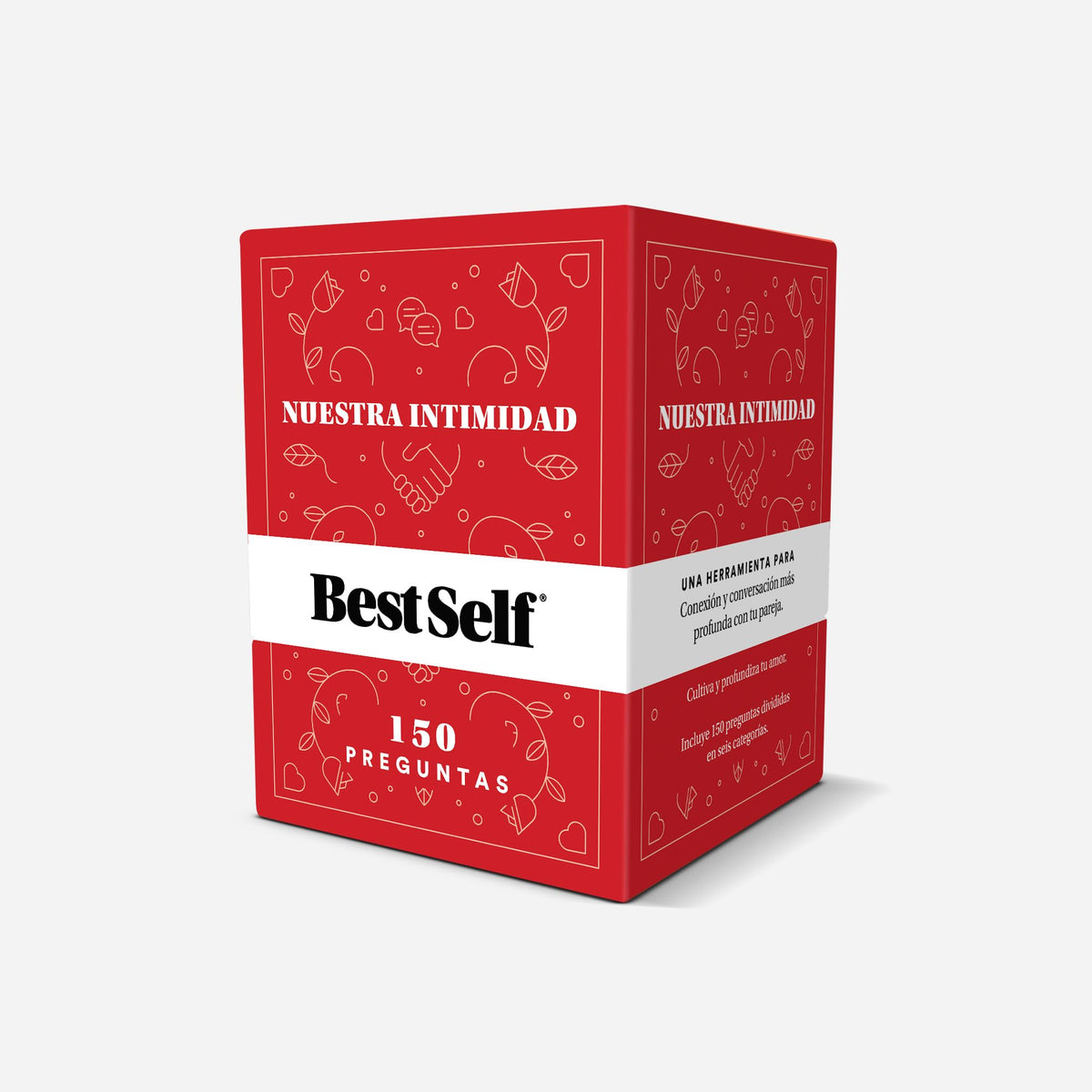 Gift-ready packaging of BestSelf Nuestra Intimidad deck for anniversaries.