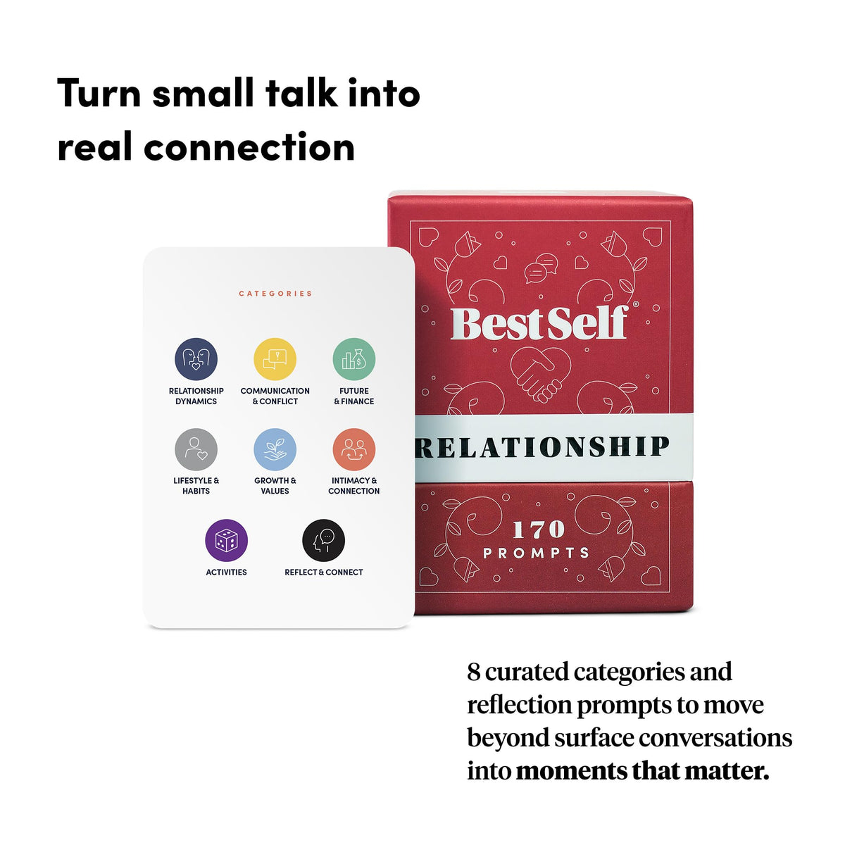 BestSelf Relationship Deck date night prompts for more meaningful conversations.