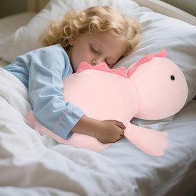 BestVive 24-inch weighted dino plush used as a cuddle pillow.