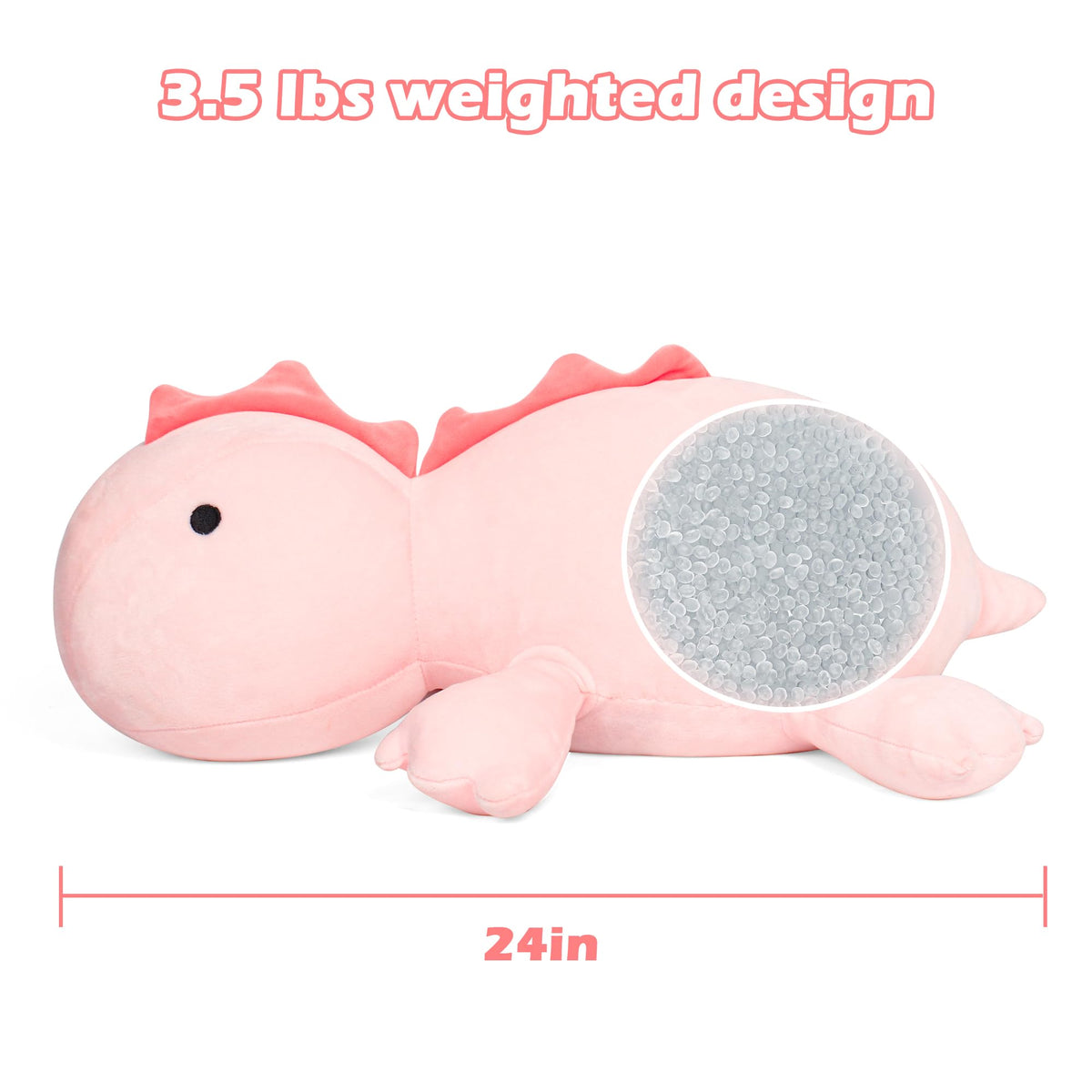 BestVive decorative pink dinosaur plush for home or office decor.