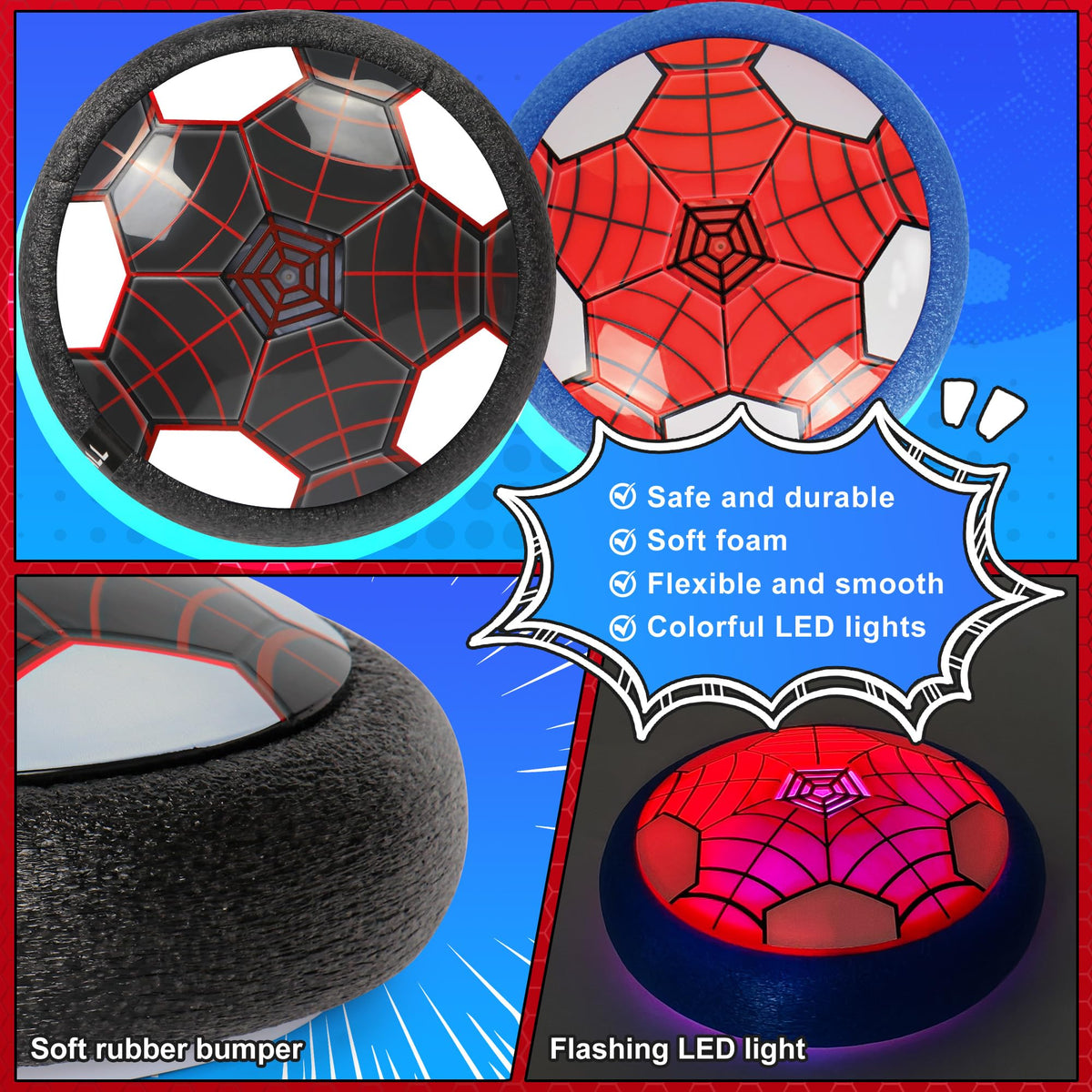 BESTVIVE Hover Soccer Ball in action with kids playing indoors