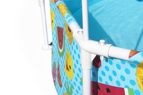 Bestway H2OGO dimensions 96x96x20 inches for compact yards.