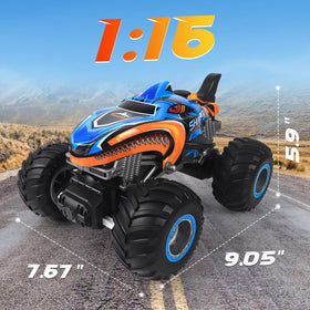 Beswit 116-scale rc truck side view on rugged terrain