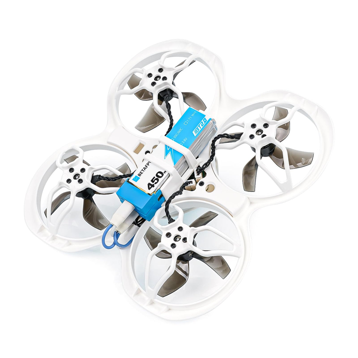 BETAFPV BT2.0 450mAh 1S battery packaging shows four-pack convenience