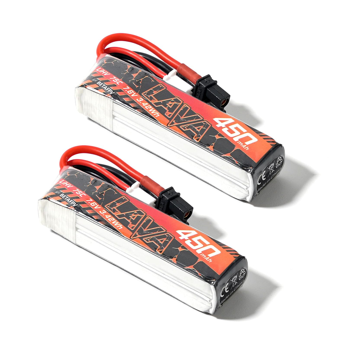 BETAFPV Lava 450mAh 2S battery with XT30 plug for fast drone swaps.