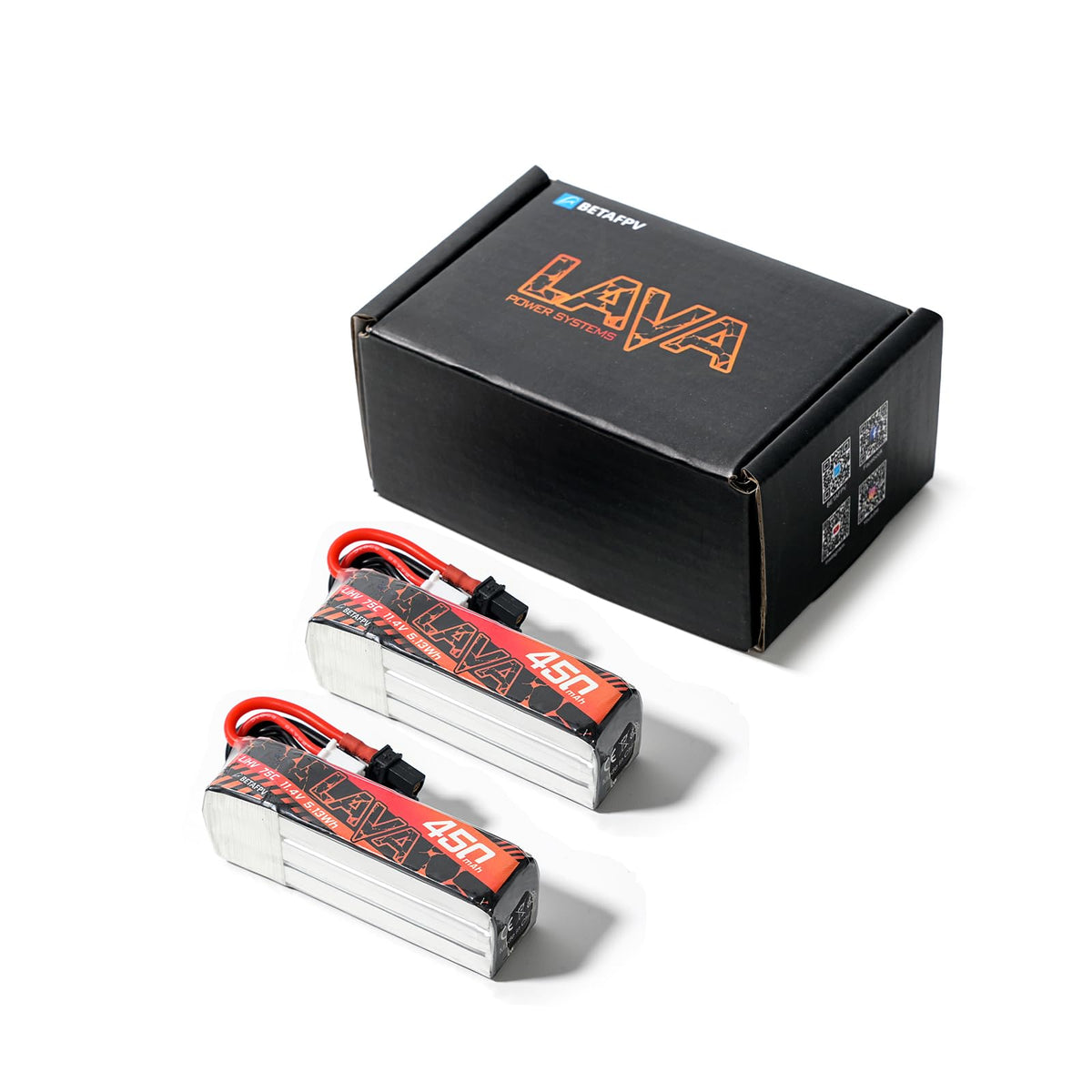 BETAFPV Lava 450mAh 3S battery with XT30 connector close-up, reliable power for 3S drones.