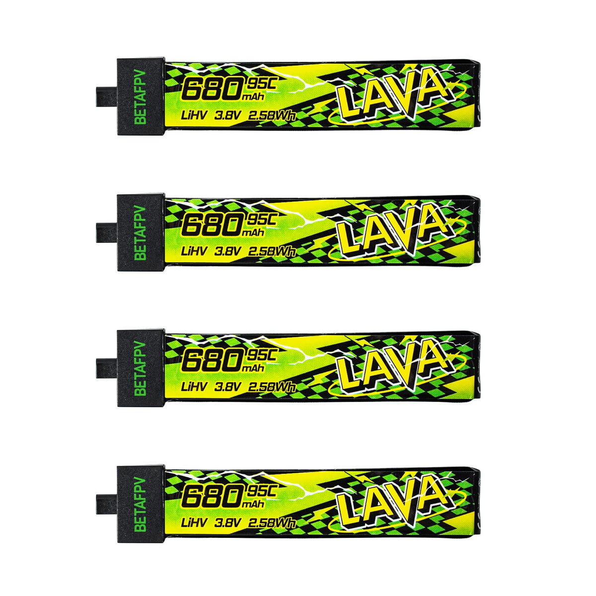 BETAFPV Lava II 1S 680mAh battery compact for micro drones with stable power.
