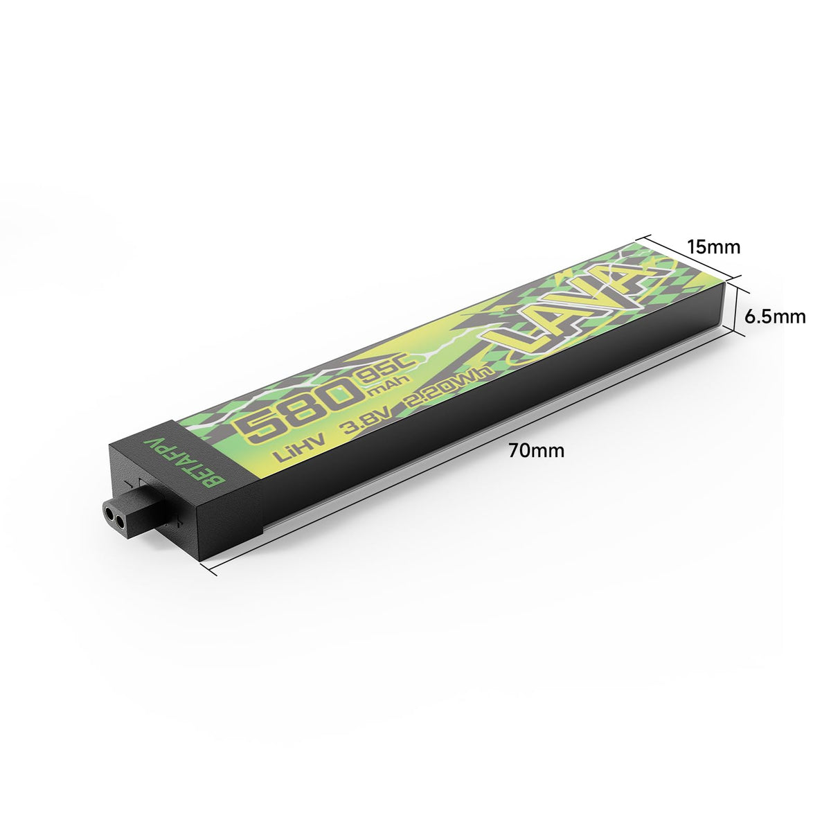 BETAFPV LAVA II BT2.0 connector highlights plug compatibility with Tiny Whoops.