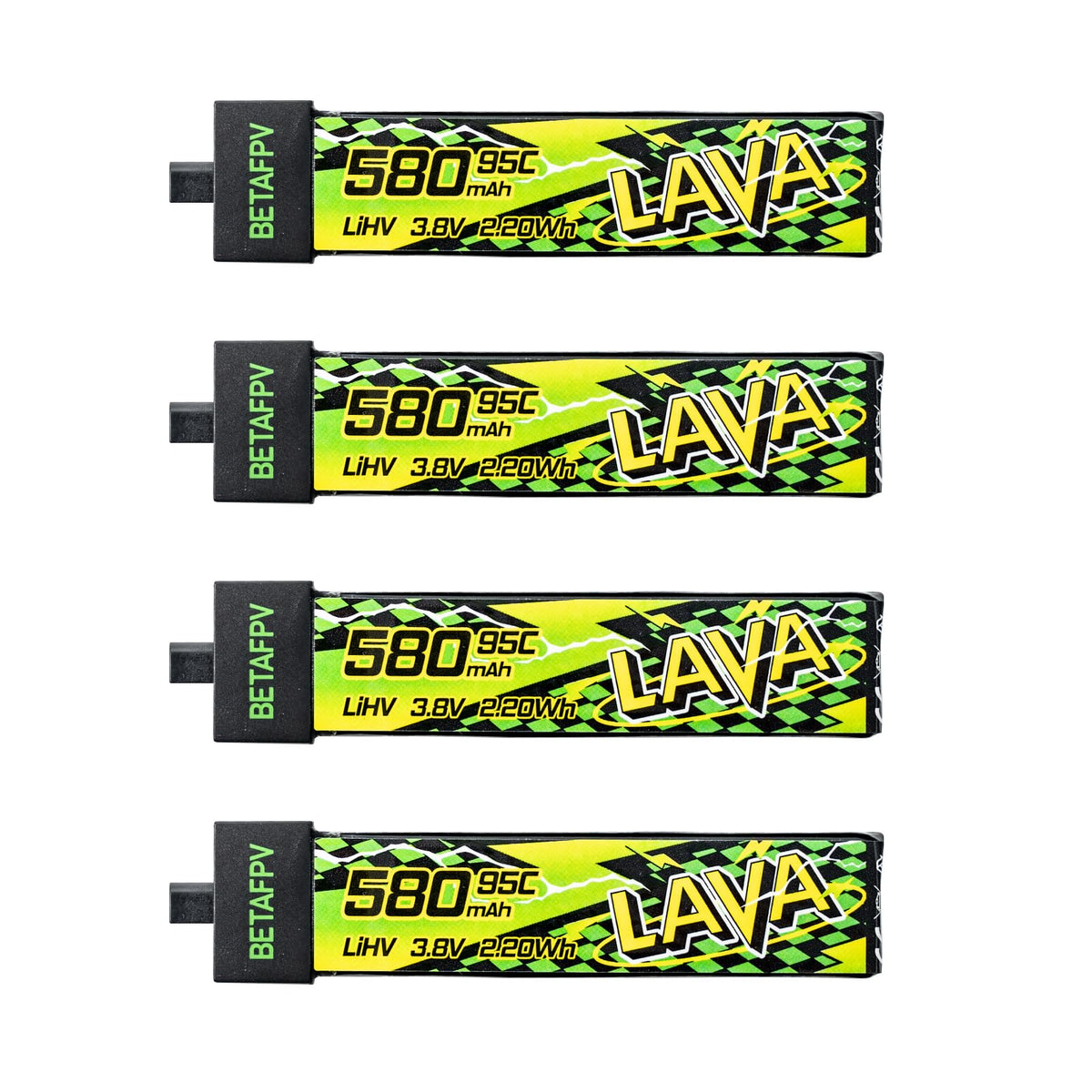 BETAFPV LAVA II 580mAh battery, front view for compact 1S drones.