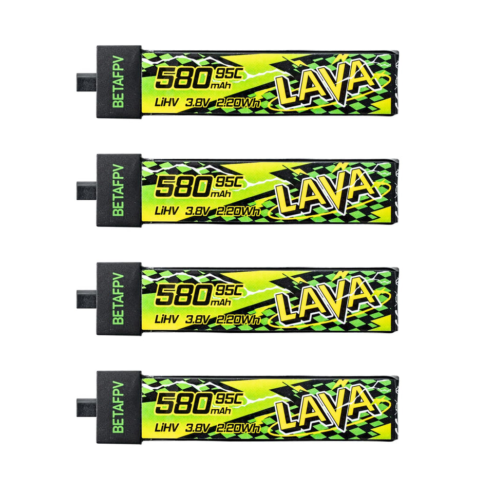 BETAFPV LAVA II 580mAh battery, front view for compact 1S drones.