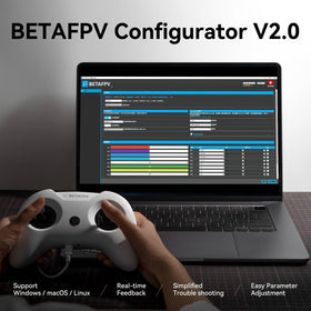 BETAFPV LiteRadio 2 SE top view showing accessible controls for quick adjustments.