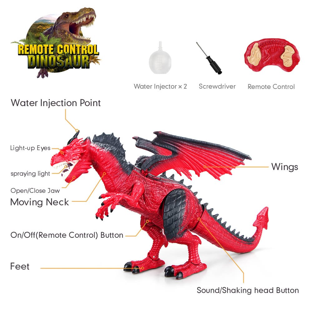 Betheaces red dragon remote close-up shows detailed scales and fantasy design