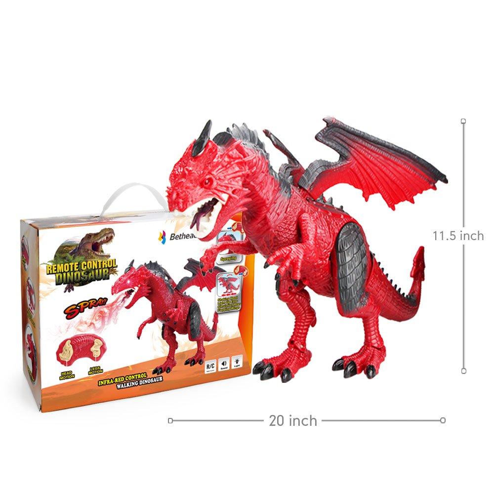 Betheaces red dragon remote in kid play scene showcasing durable ABS plastic