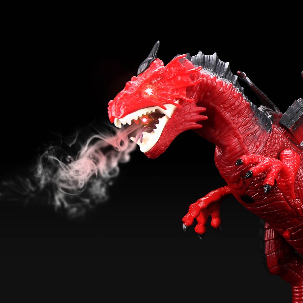 Betheaces red dragon remote with light-up eyes for dramatic storytelling