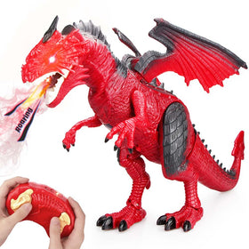 Betheaces red dragon remote with wings flap for energetic imaginative play