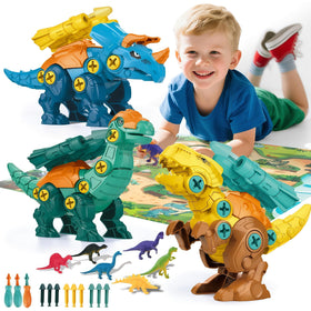 BETLYS Dinosaur blue Triceratops assembly promotes hands-on building and imaginative play.