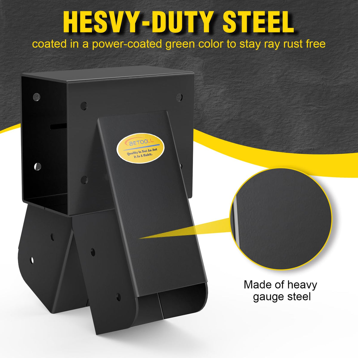 BETOOLL durable steel finish close-up demonstrating corrosion resistance and weather tolerance