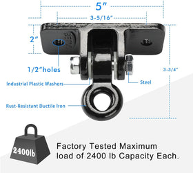 BETOOLL installation kit showing screws, washers, and oval hooks for wood mounting.