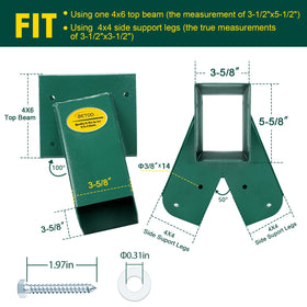 BETOOLL heavy-duty swing hangers rated up to 2400 lbs in green finish