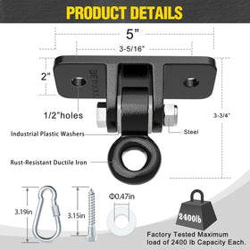 BETOOLL heavy-duty swing hangers ensure a quiet, smooth ride.
