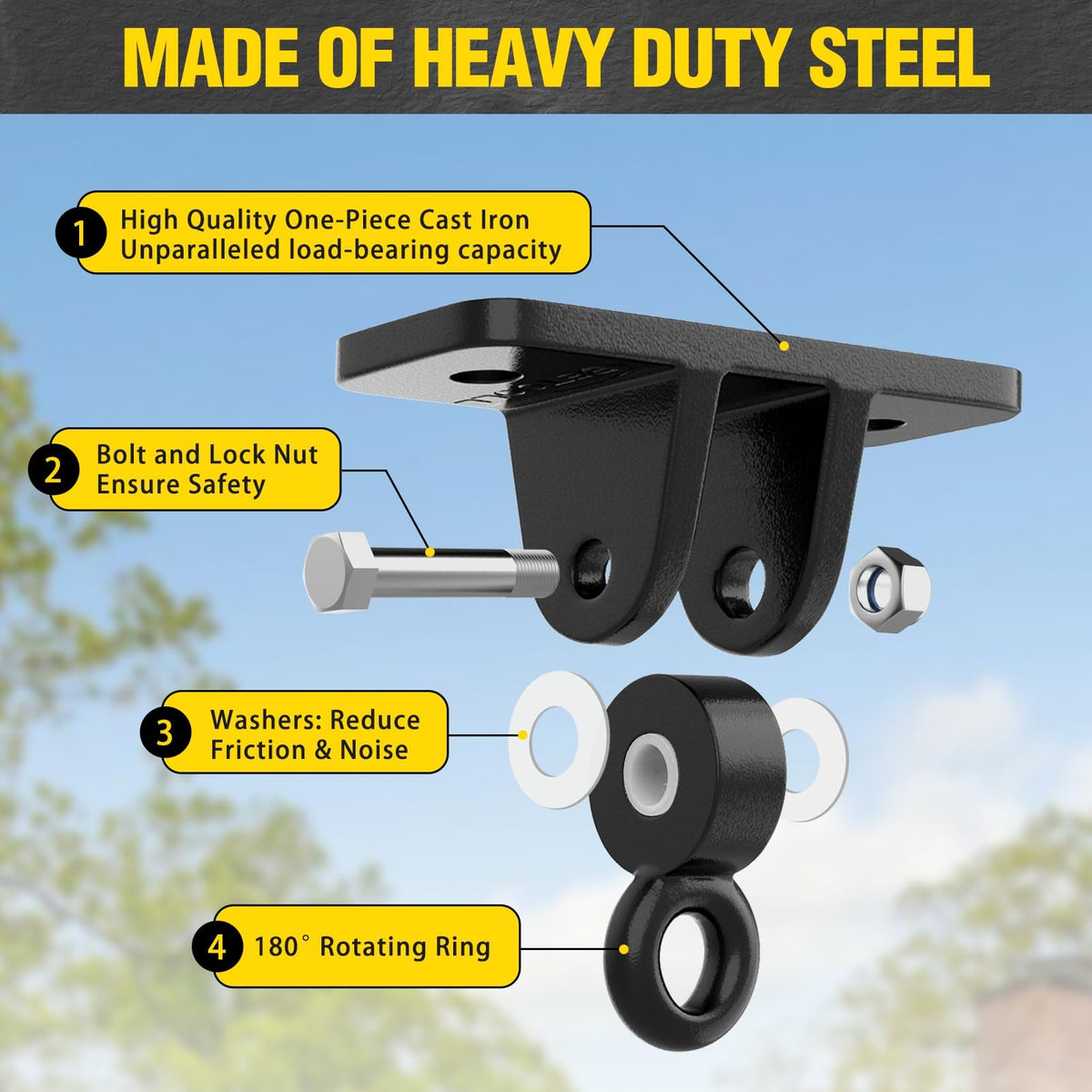 BETOOLL top beam attachment points simplify frame assembly.
