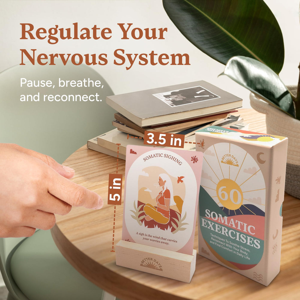Better Days 60 Somatic Cards box packaging for portable stress support
