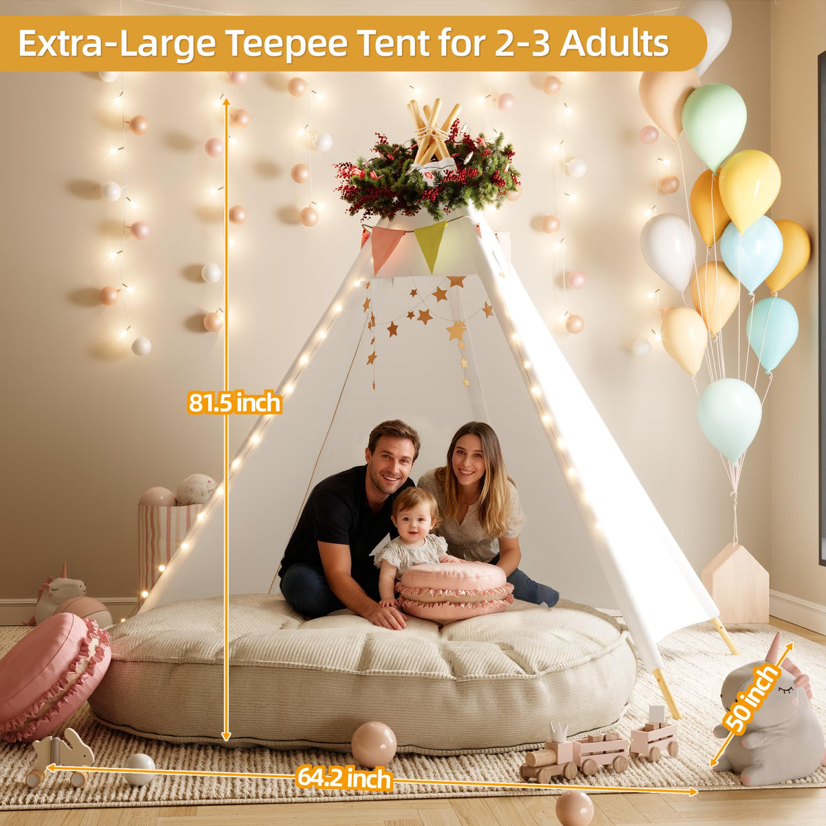 Betterhood portable teepee tent with carry bag for easy outdoor transport.