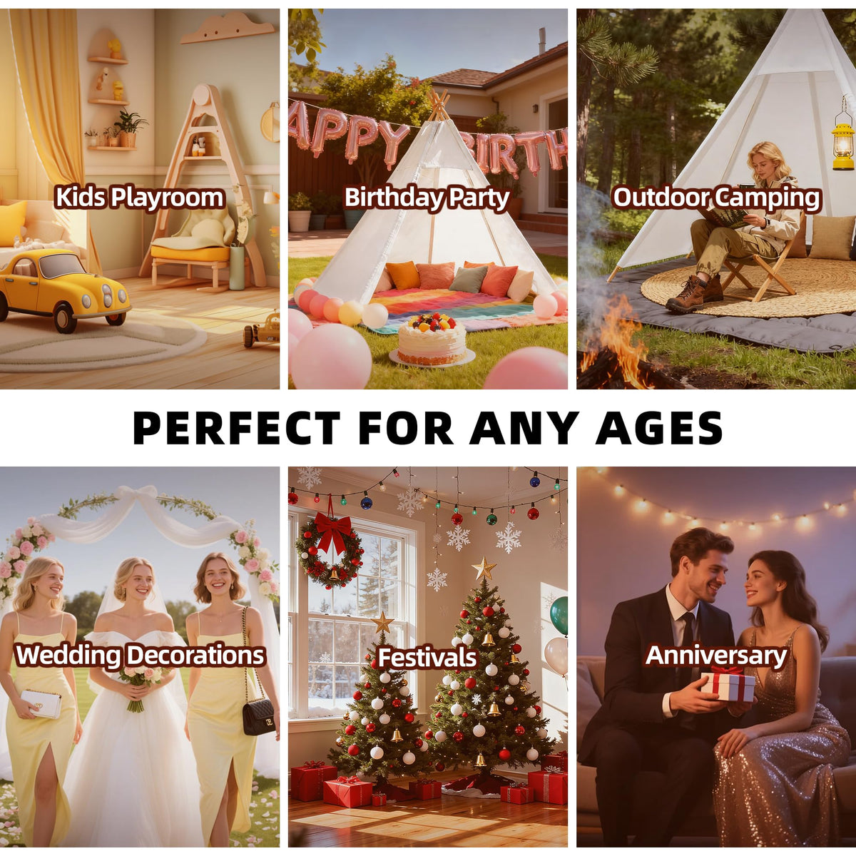 Betterhood teepee design with pine pole and stable frame for long-lasting use.