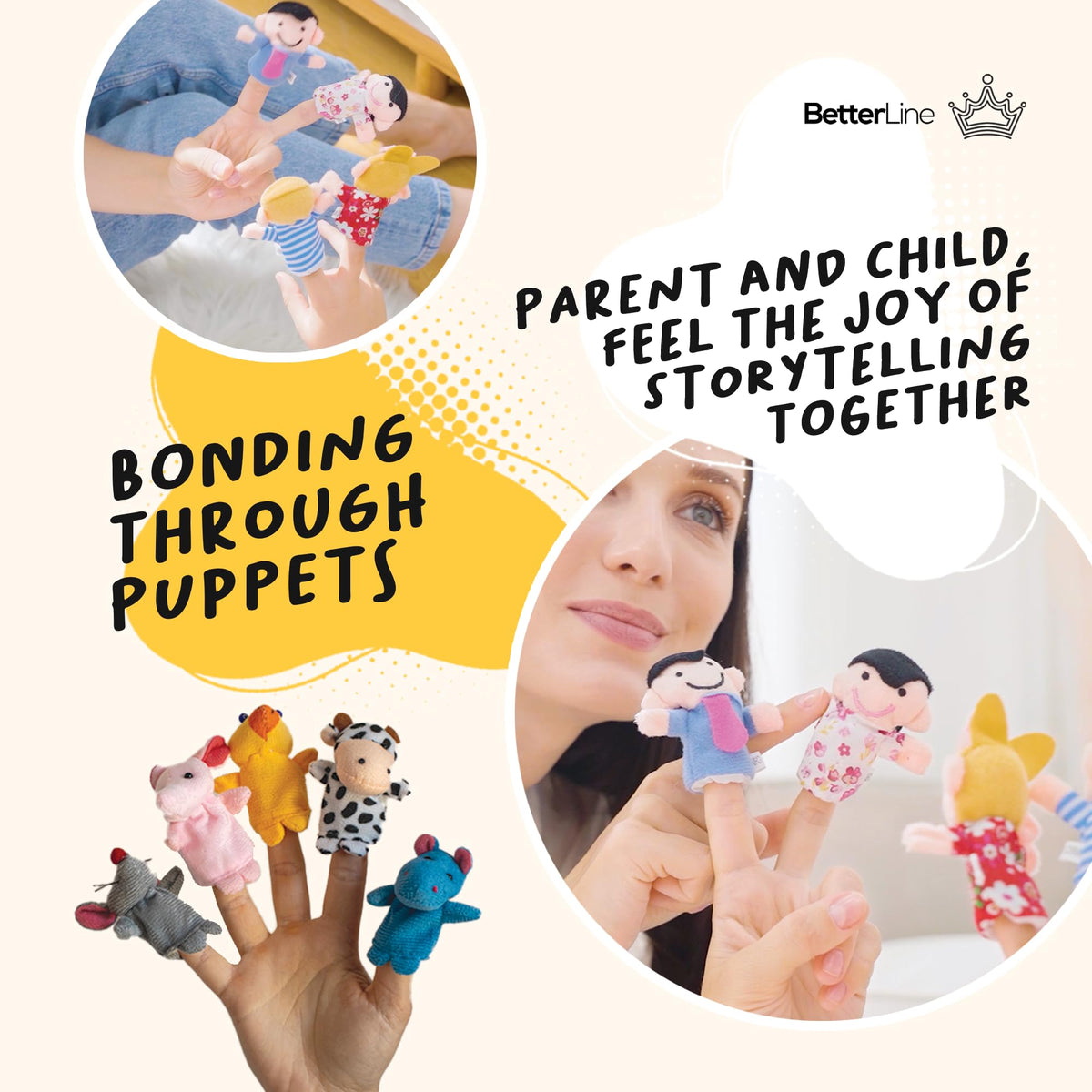 BETTERLINE Story Time Finger Puppets bird puppet, perfect for sentence building during play.